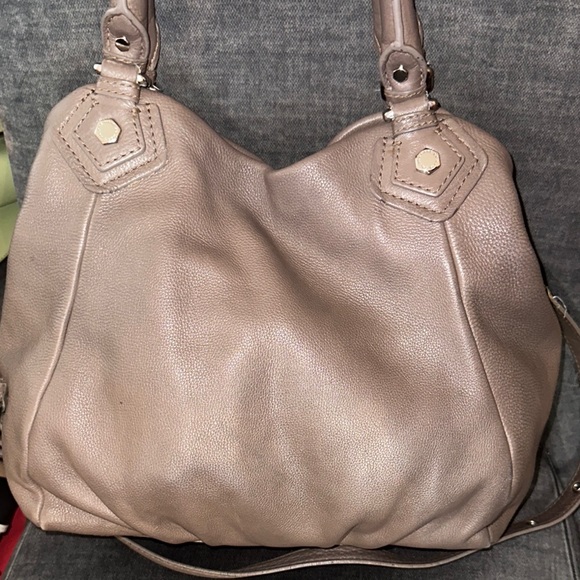 Marc by Marc Jacobs Classic Q Francesca Taupe Pebbled Leather Tote Hobo - Picture 4 of 16